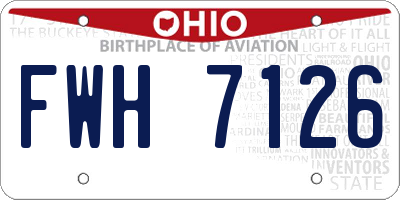 OH license plate FWH7126