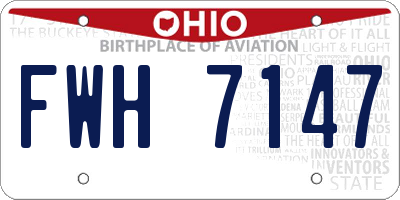 OH license plate FWH7147