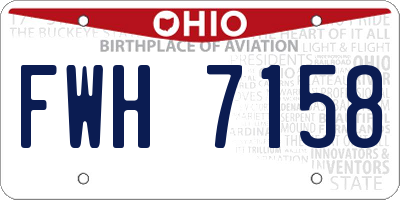 OH license plate FWH7158