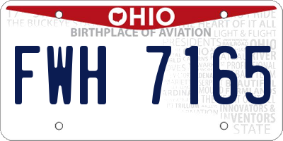 OH license plate FWH7165