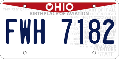 OH license plate FWH7182