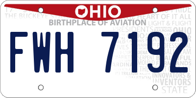 OH license plate FWH7192