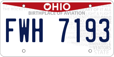 OH license plate FWH7193