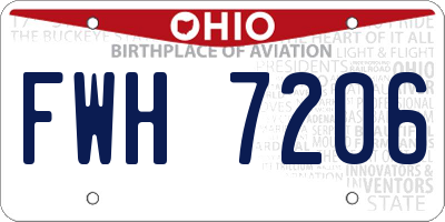 OH license plate FWH7206