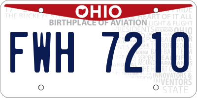OH license plate FWH7210