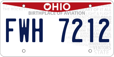OH license plate FWH7212