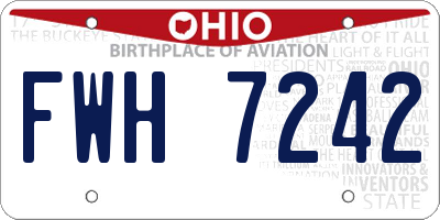 OH license plate FWH7242