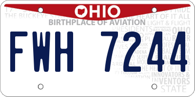 OH license plate FWH7244