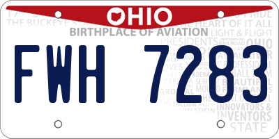 OH license plate FWH7283