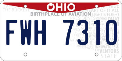 OH license plate FWH7310