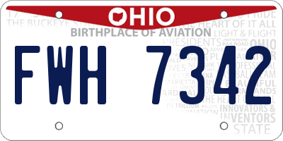 OH license plate FWH7342