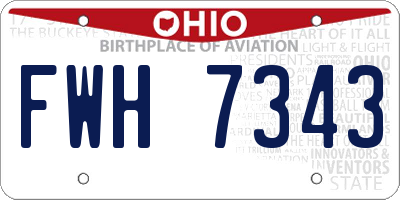 OH license plate FWH7343