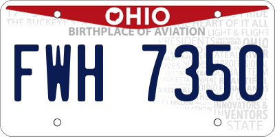 OH license plate FWH7350