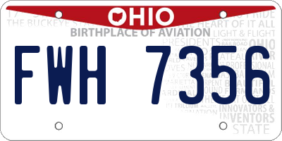 OH license plate FWH7356