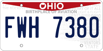 OH license plate FWH7380