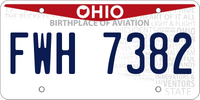 OH license plate FWH7382