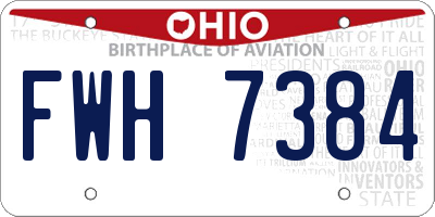 OH license plate FWH7384
