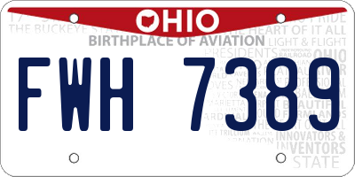 OH license plate FWH7389