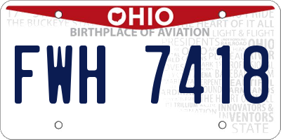 OH license plate FWH7418