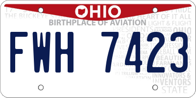 OH license plate FWH7423