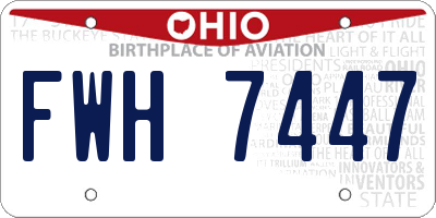 OH license plate FWH7447