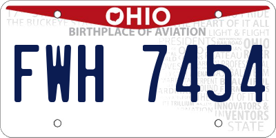 OH license plate FWH7454