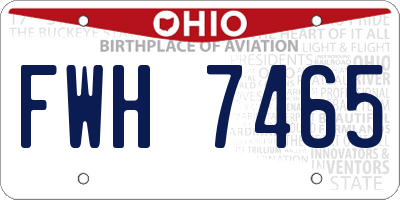 OH license plate FWH7465