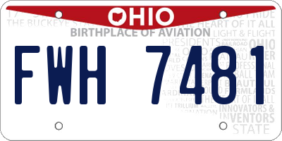 OH license plate FWH7481