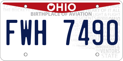 OH license plate FWH7490