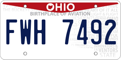 OH license plate FWH7492