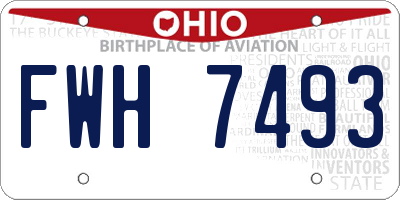 OH license plate FWH7493