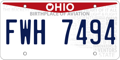 OH license plate FWH7494