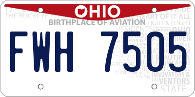 OH license plate FWH7505