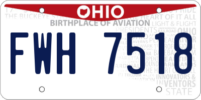 OH license plate FWH7518