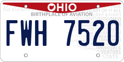 OH license plate FWH7520