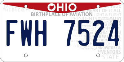 OH license plate FWH7524
