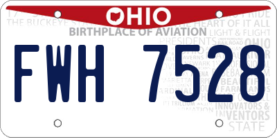 OH license plate FWH7528
