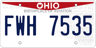 OH license plate FWH7535