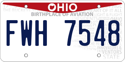 OH license plate FWH7548