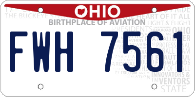 OH license plate FWH7561