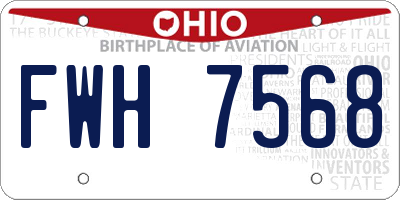 OH license plate FWH7568