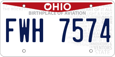 OH license plate FWH7574