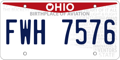 OH license plate FWH7576