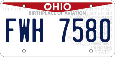 OH license plate FWH7580