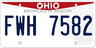 OH license plate FWH7582