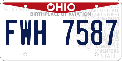 OH license plate FWH7587