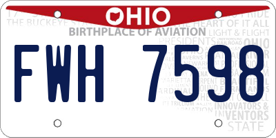 OH license plate FWH7598