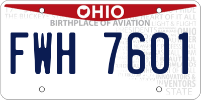 OH license plate FWH7601