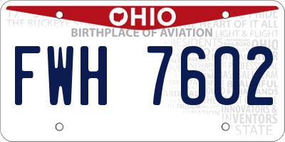 OH license plate FWH7602