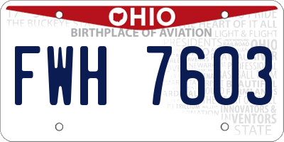 OH license plate FWH7603